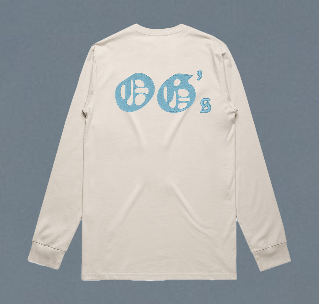 Off White & Baby Blue OG's Embroidered Long Sleeve