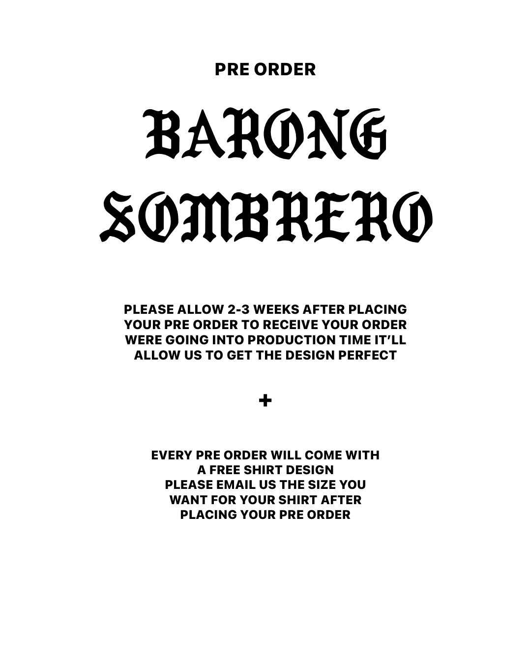 Borang Sombrero pre order